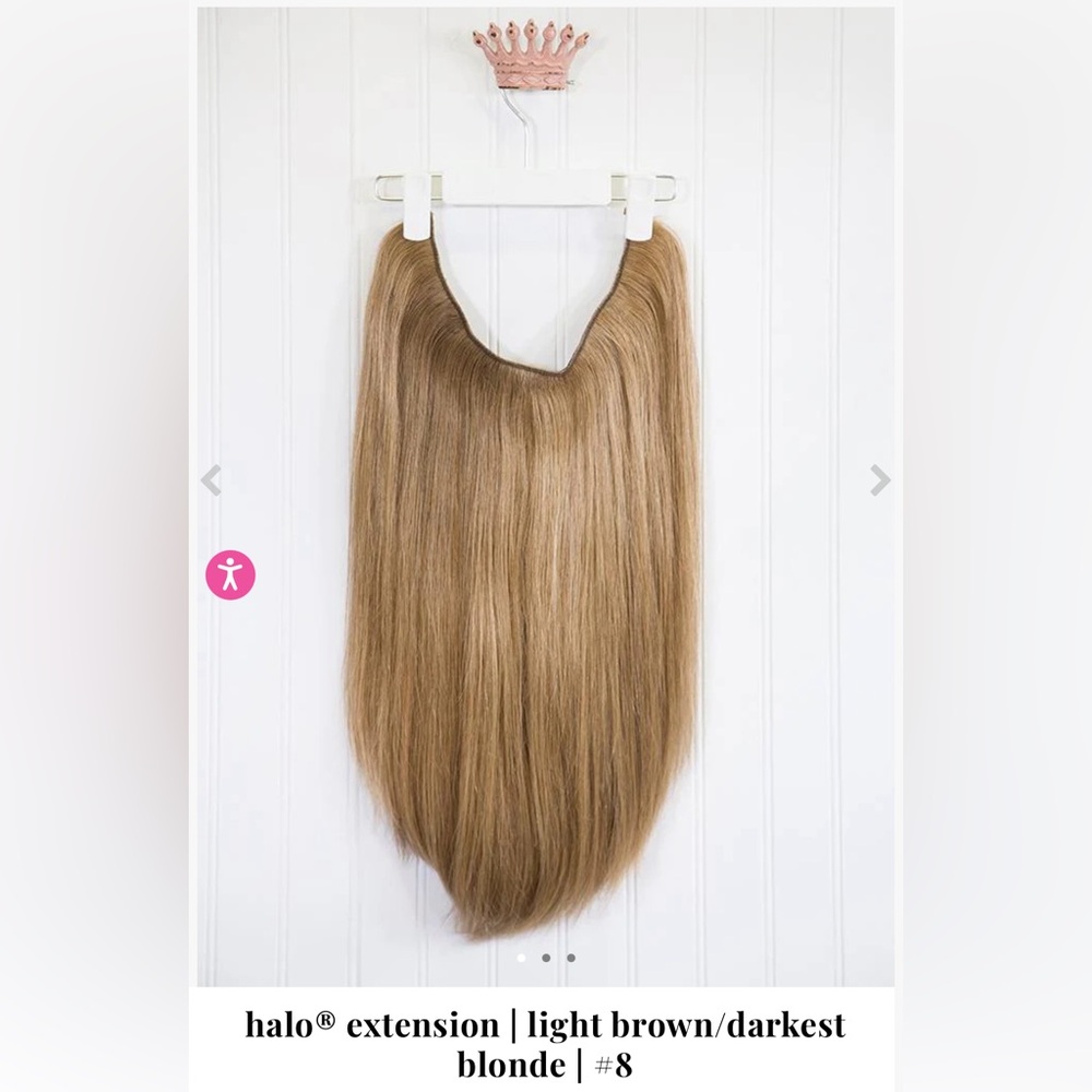 Hidden Crown Halo Extension 100% human REMY hair 12 inches #8